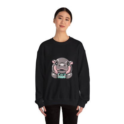 Trendy Moo Deng baby hippo sweatshirt - Social media star