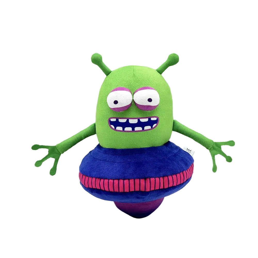 UFO alien plush toy inspired by green alien boss from award-winning 3D platformer handmade 28cm