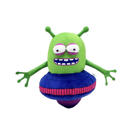 UFO alien plush toy inspired by green alien boss from award-winning 3D platformer handmade 28cm