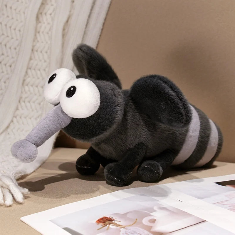 Ugly-cute plush mosquito gag gift wrapped with bow novelty stuffed animal