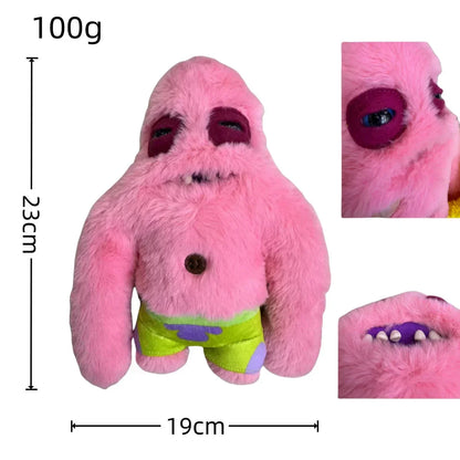 Ugly plush Sponge bob design with human-like teeth