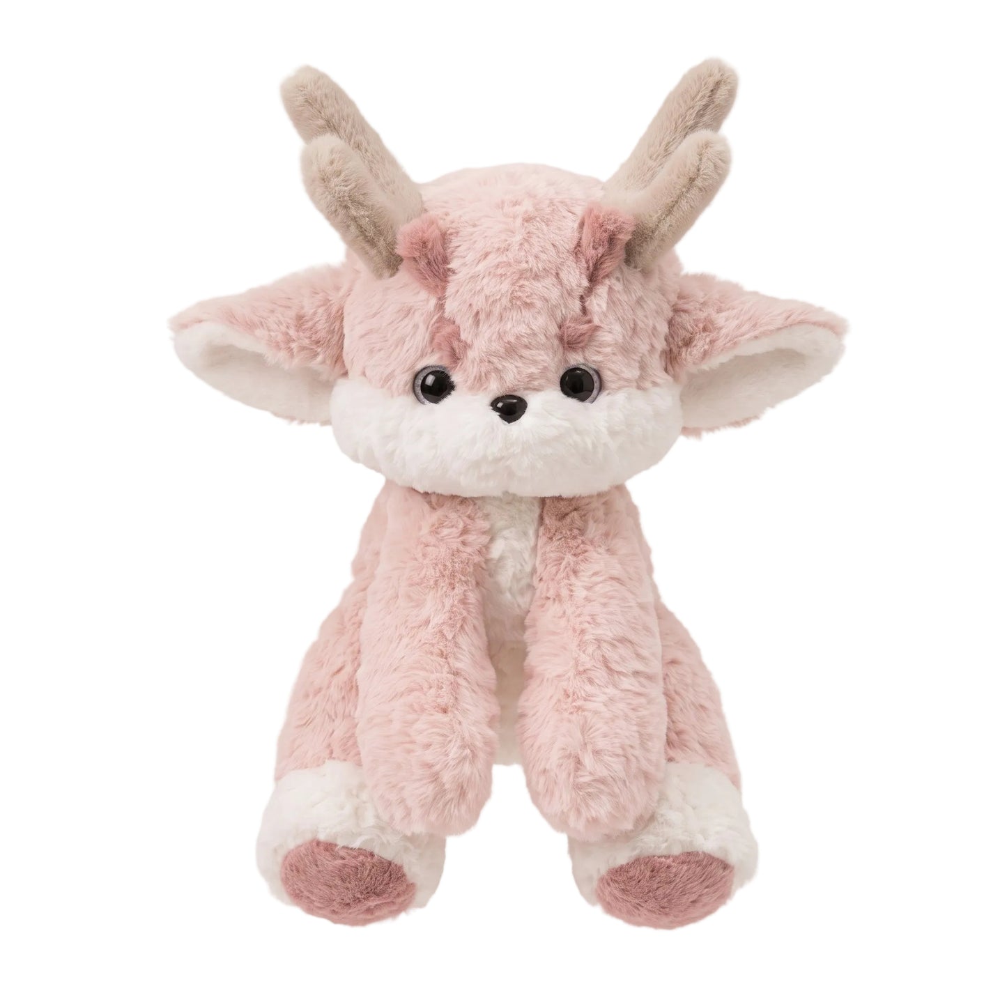 Ultra-fluffy pink dragon plush with long ears, 30cm kawaii baby dragon stuffed animal