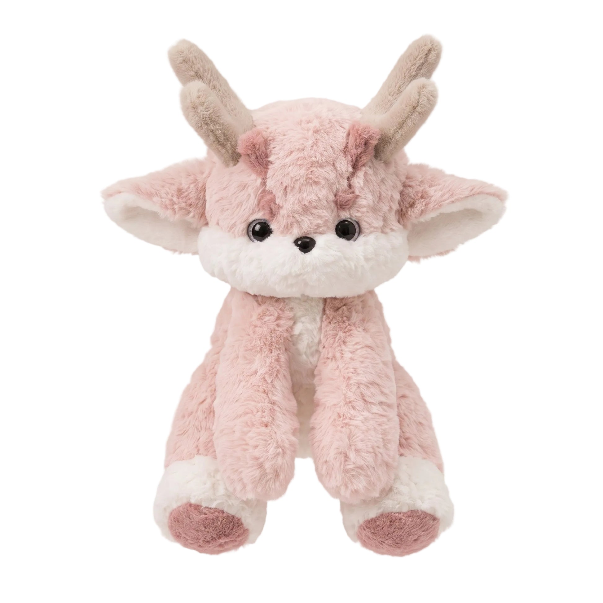 Ultra-fluffy pink dragon plush with long ears, 30cm kawaii baby dragon stuffed animal