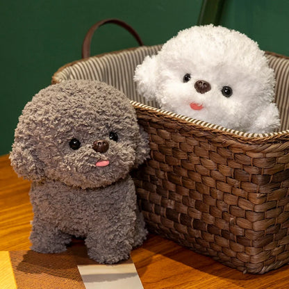 Ultra fluffy Bichon Frise stuffed animal realistic dog plushie white