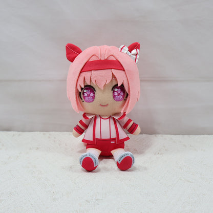 Umamusume haru chibi plush standing on shelf fan collection piece
