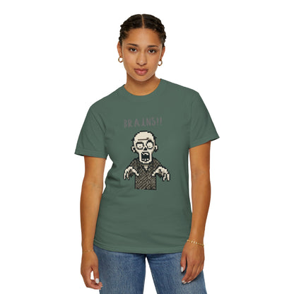 Unisex pixel art zombie horror tee.