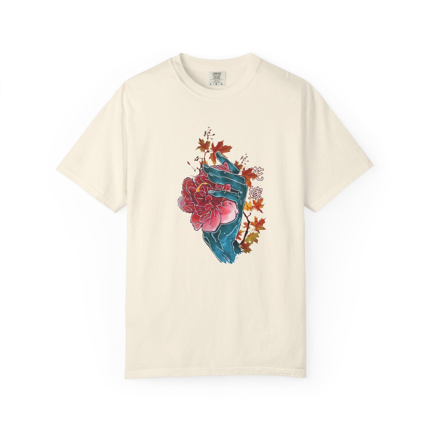 Unisex ring-spun cotton tee with botanical and anatomical chest graphic.