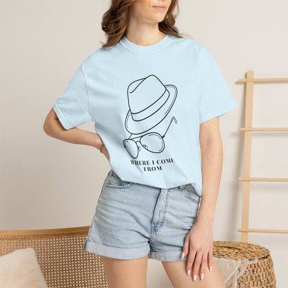 Unisex western tee cowboy hat print garment dye vintage look