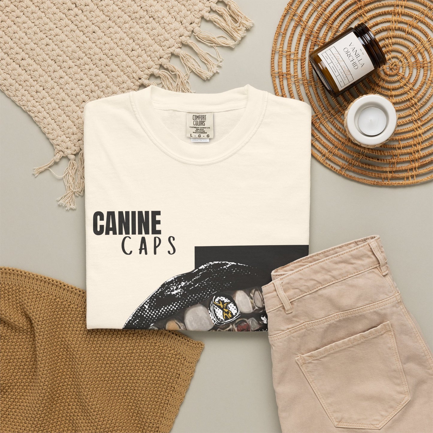 Urban style clothing canine caps tee size range S to 3XL