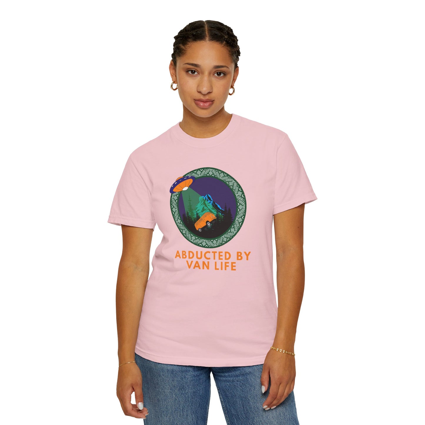Van life community shirt with funny alien abduction camper van print