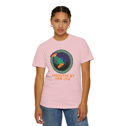 Van life community shirt with funny alien abduction camper van print