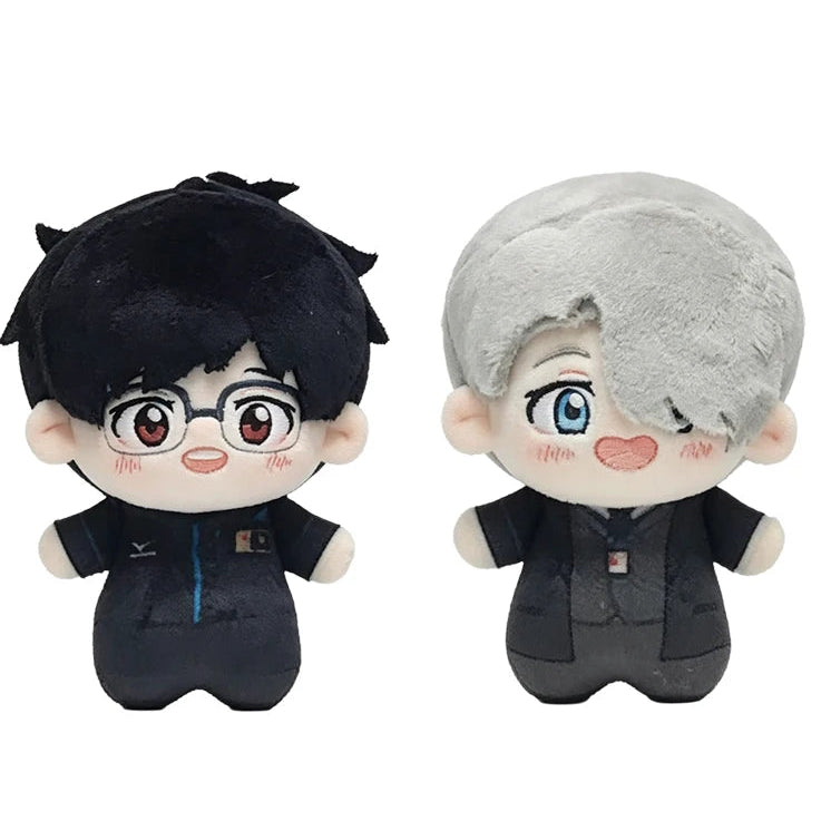 Victor Nikiforov and Yuri Katsuki handmade plushies from Yuri on Ice anime, 10cm cotton collectibles