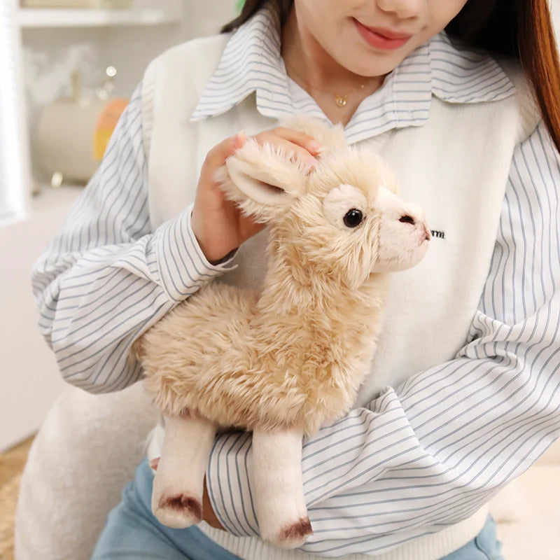 Vicugna stuffed animal in natural beige color inspired by real Vicugna pacos
