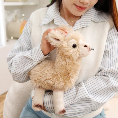 Vicugna stuffed animal in natural beige color inspired by real Vicugna pacos
