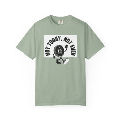 Vintage cartoon coffee cup mascot distressed graphic tee for coffee lovers