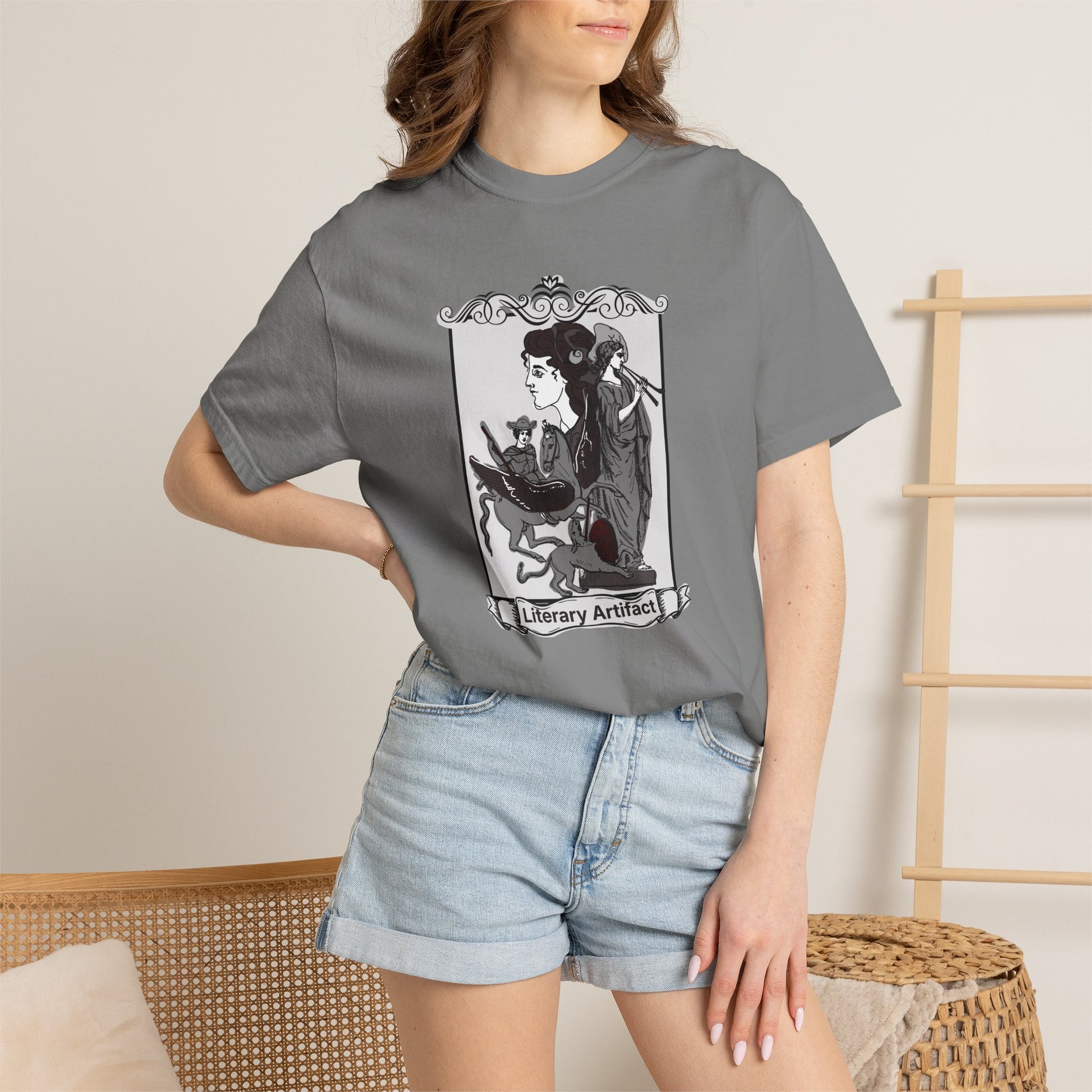 Vintage reader tee gift wrapped as a literary gift for book lovers and bibliophiles
