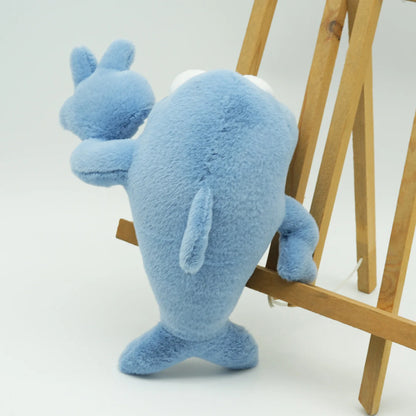 Viral web series dolphin character handmade plush toy display piece

