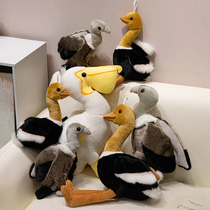 Vulture plushie kawaii bird plush sitting on a desk as a funny stuffed animal companion