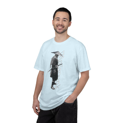 Wandering blade straw hat swordsman graphic heavyweight garment dyed tee dark design