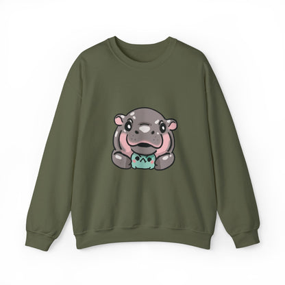 Wear the cuteness: Moo Deng pygmy hippopotamus sweatshirt