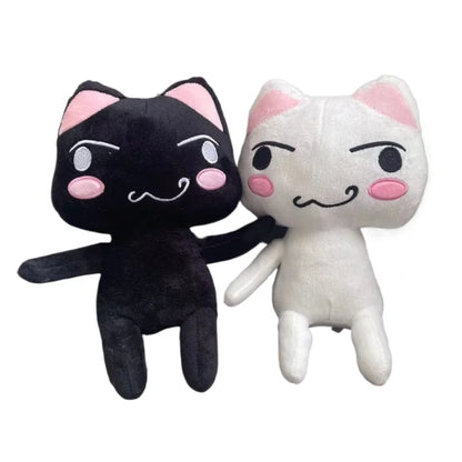 White and black cat stuffed animals gaming room decor