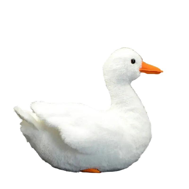 White duck plushie soft plush material texture zoomed view