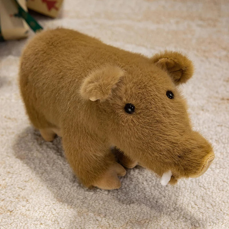 Wild boar plush toy and pink piglet plush duo, perfect gift for anime and plush collectors