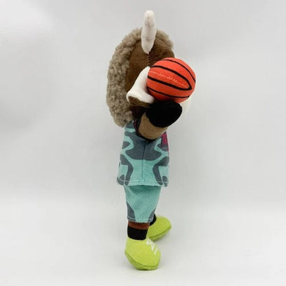 Will Harris plush side profile showing soft plush fabric detail and PP cotton fill, roarball plush toy

