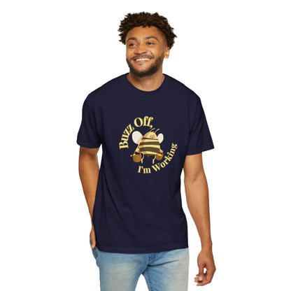 Worker bee tee back view showing relaxed unisex fit and pre shrunk drop shoulder