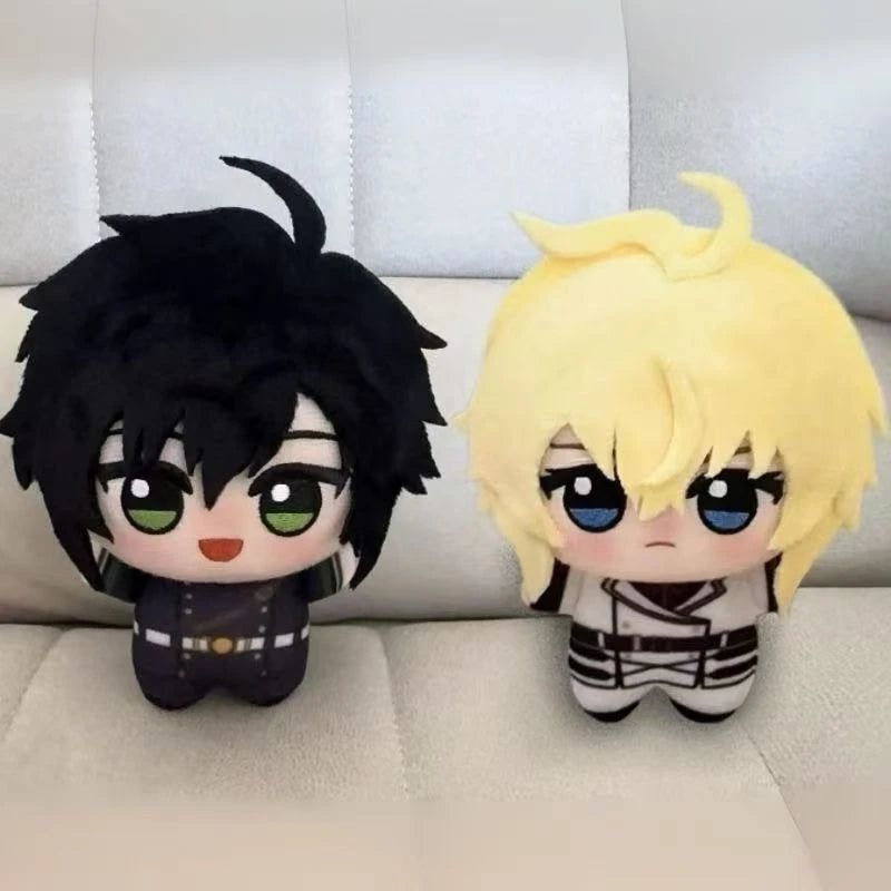 Yuichiro plush side view showing PP cotton filling and chibi proportions
