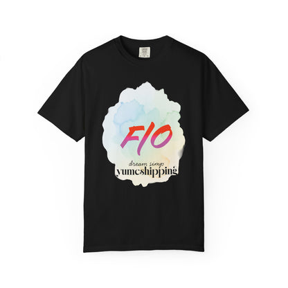 Yume tee pastel watercolor Dream Stamp graphic t-shirt with bold brushstroke lettering
