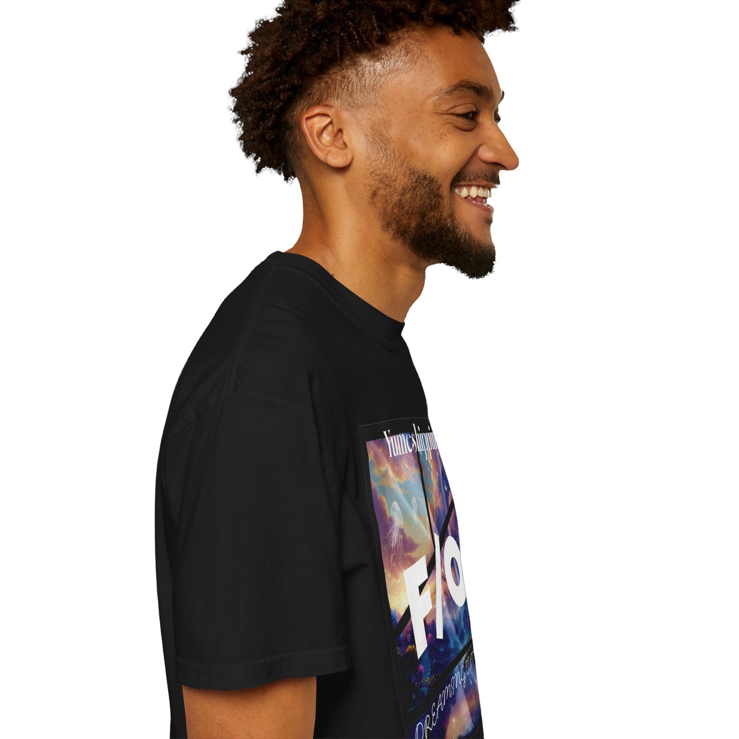 Yumejoshi tee flat lay styled with manga books and fan art accessories