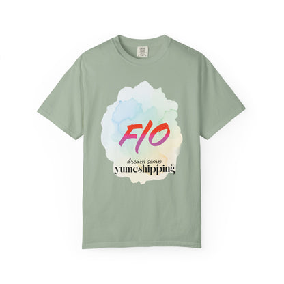 Yumeshipping graphic tee in soft muted pastel tones for anime fandom lovers
