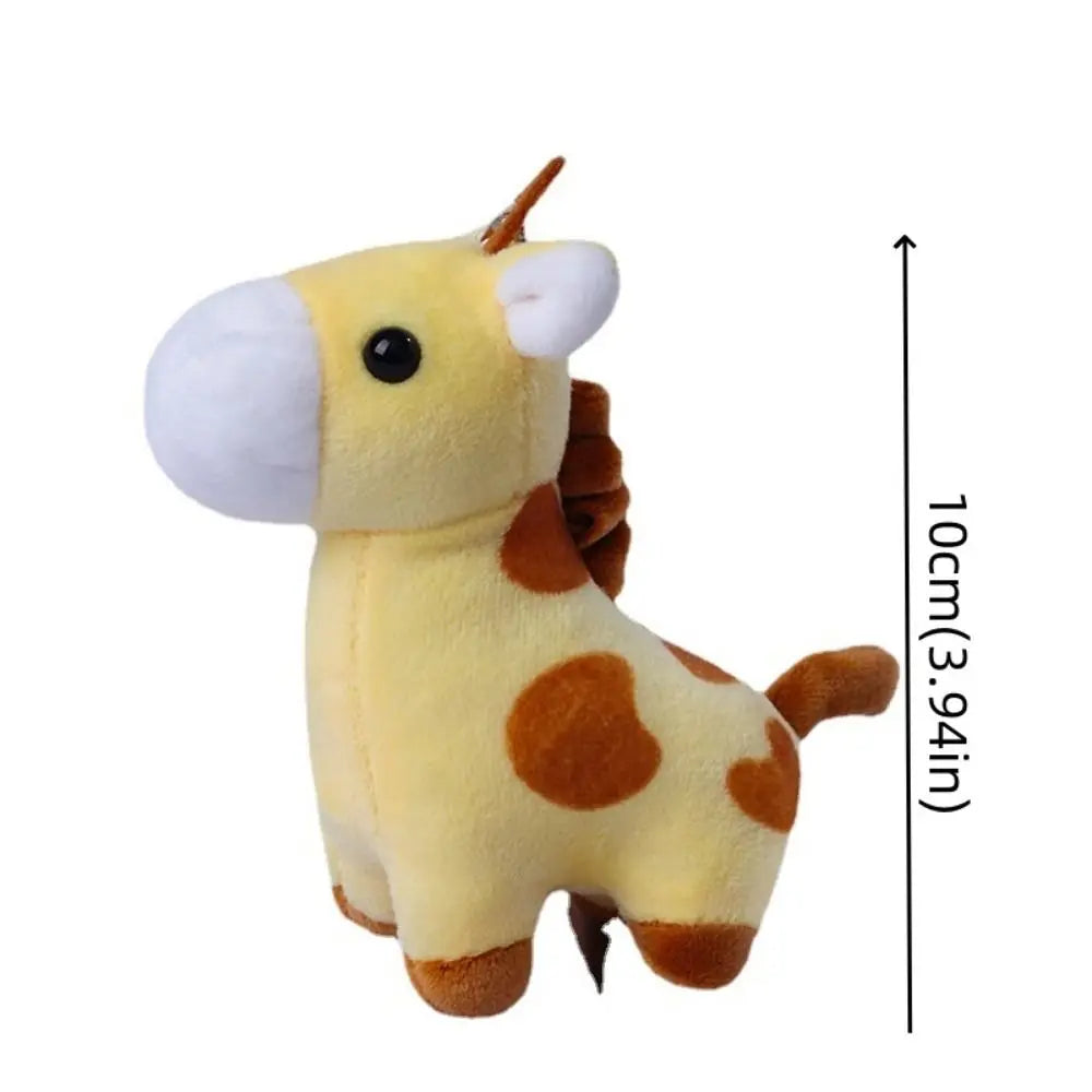 Zoo crew plush keychain set five animals alpaca donkey white horse horse giraffe