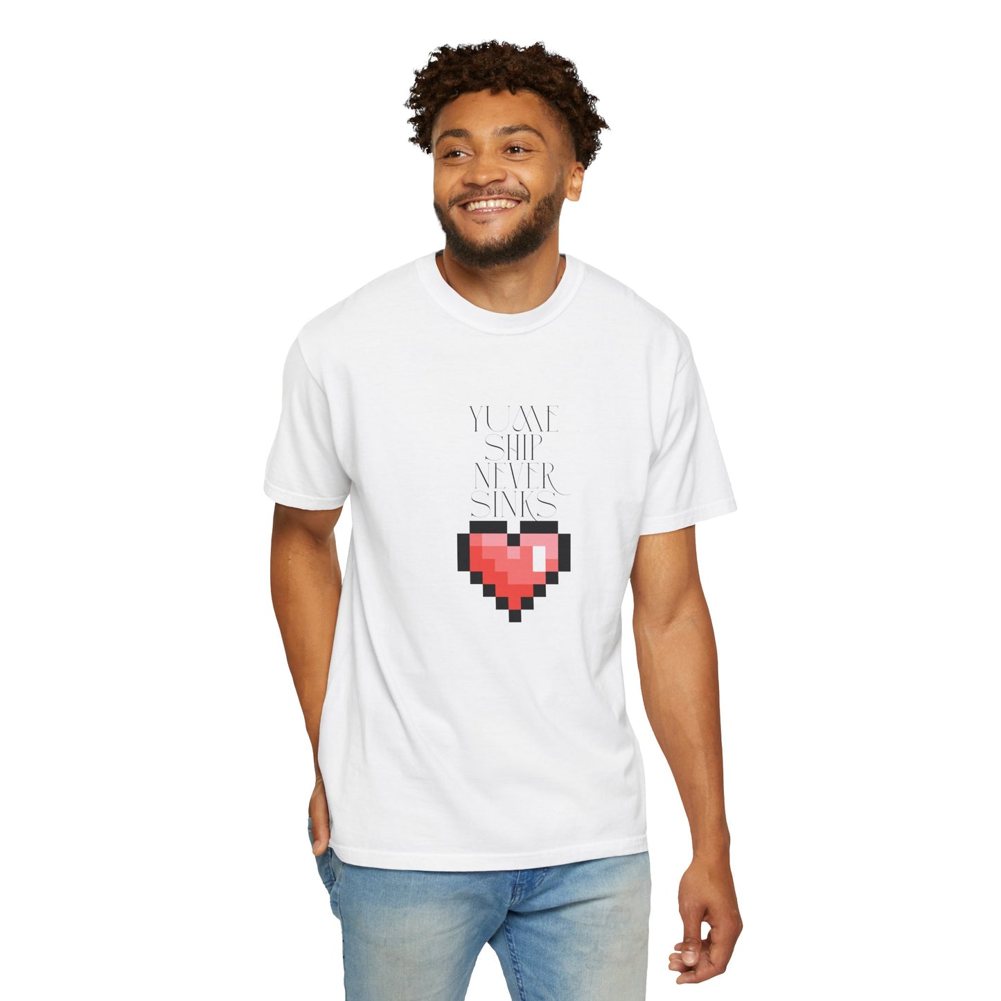 arcade style shirt pixel heart graphic print quality detail
