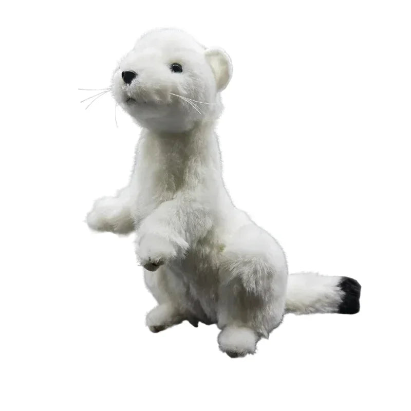 Lifelike Stoat Plush Toy 10 Inch /25 cm High Fidelity Ermine Stuffed A ...