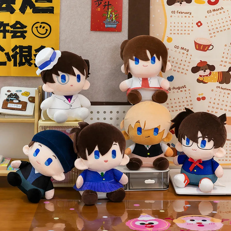 conan plush stuffed toy anime mystery collectible blue suit bow tie