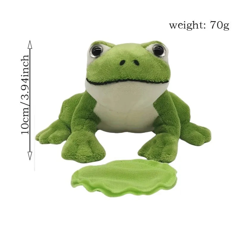 cute kawaii frog shoulder plush 10cm front view green