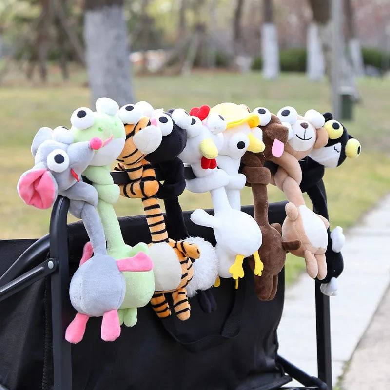 flexible long neck animal plush wrap-around backpack charm 40cm all variants