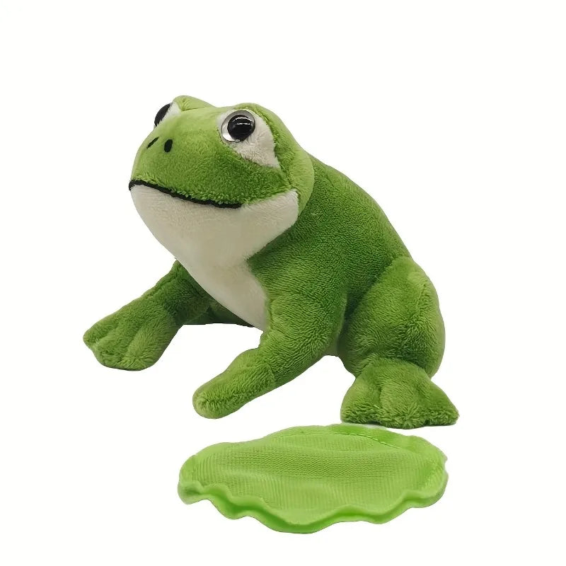 frog stuffed animal shoulder pal close up detail