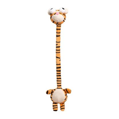 handmade animal plush toy bendable elongated neck detail shot