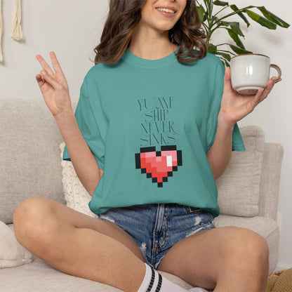 indie gamer tee worn model back view showing relaxed drape
