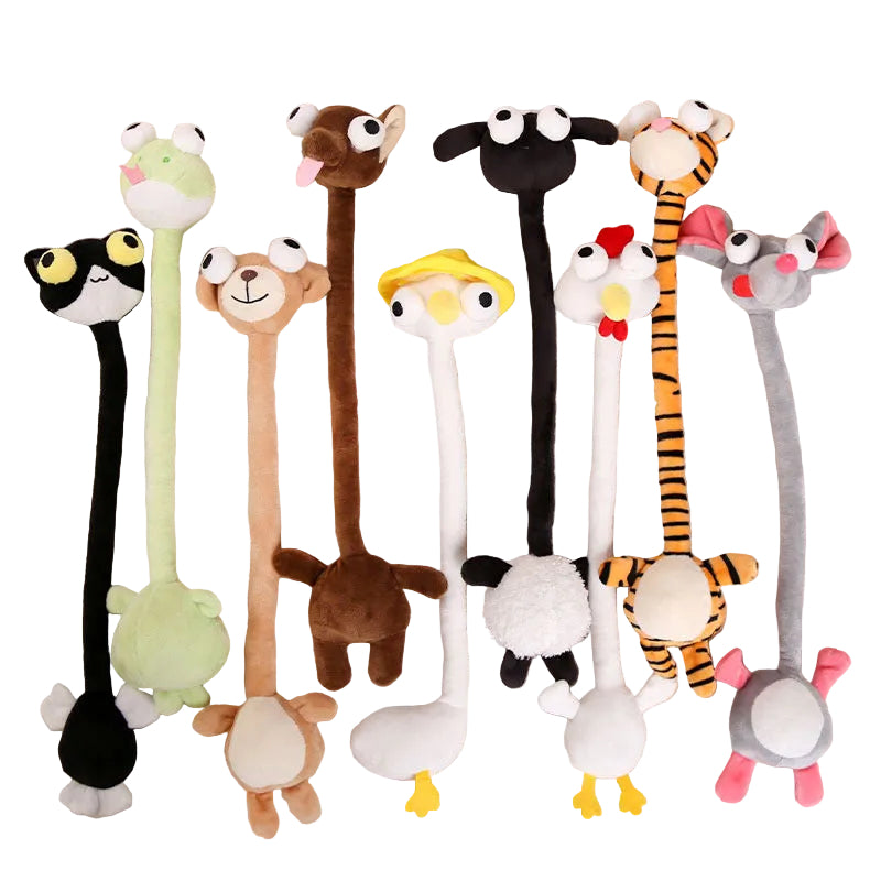 long neck plush toy all 14 variants flat lay rabbit giraffe duck lizard