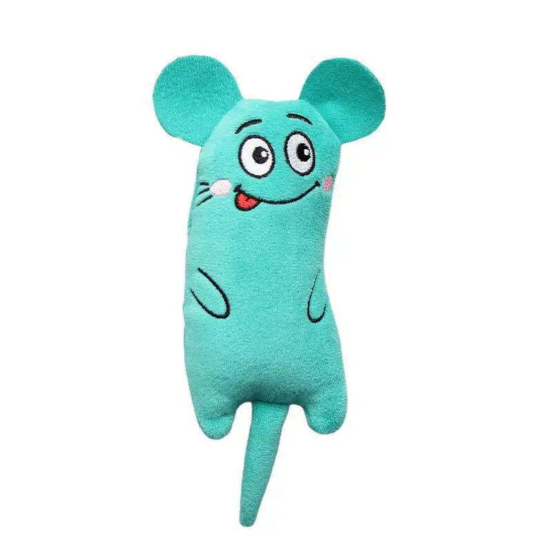 mint green mouse crinkle kicker plush toy
