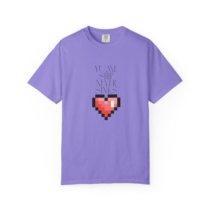 nostalgic gaming apparel garment dyed tee lifestyle worn shot
