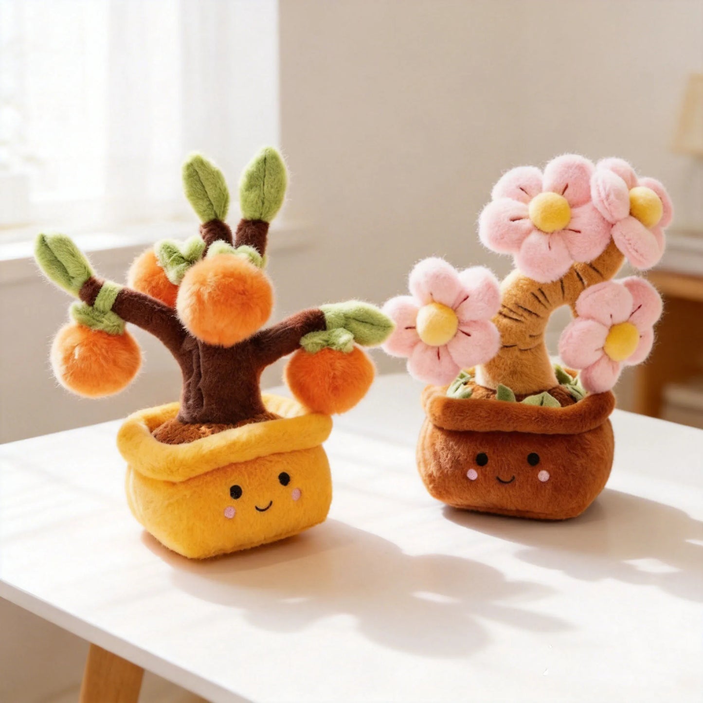 orange tree plushie persimmon tree kawaii stuffed toy amber fruit handmade plush