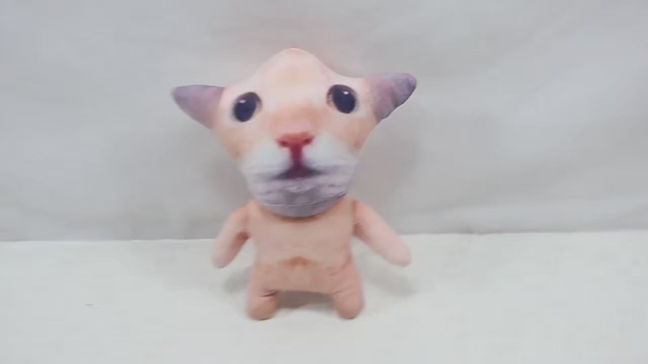 Scuba scuba dance cat plush toy side view
