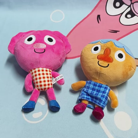 Noodle Blossom soft toy side by side 25cm size comparison
