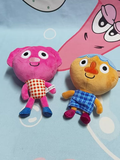 Noodle Blossom soft toy side by side 25cm size comparison
