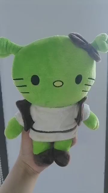 Shrek Plush in Hello Kitty Style - 26cm Kawaii Green Ogre Aesthetic Toy